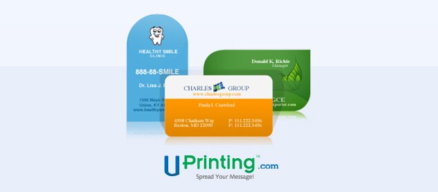 Die Cut Business Cards from UPrinting